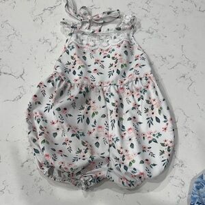 Bailey Blossoms Romper with Lace Trim